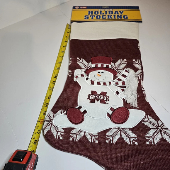 Mississippi State University Collegiate Oversized Holiday Snowman Stocking NEW! - Picture 5 of 6